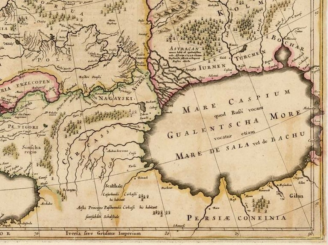 Карта Каспийского моря 1720 года